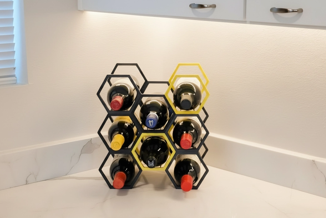 Hexagonal modular wine rack